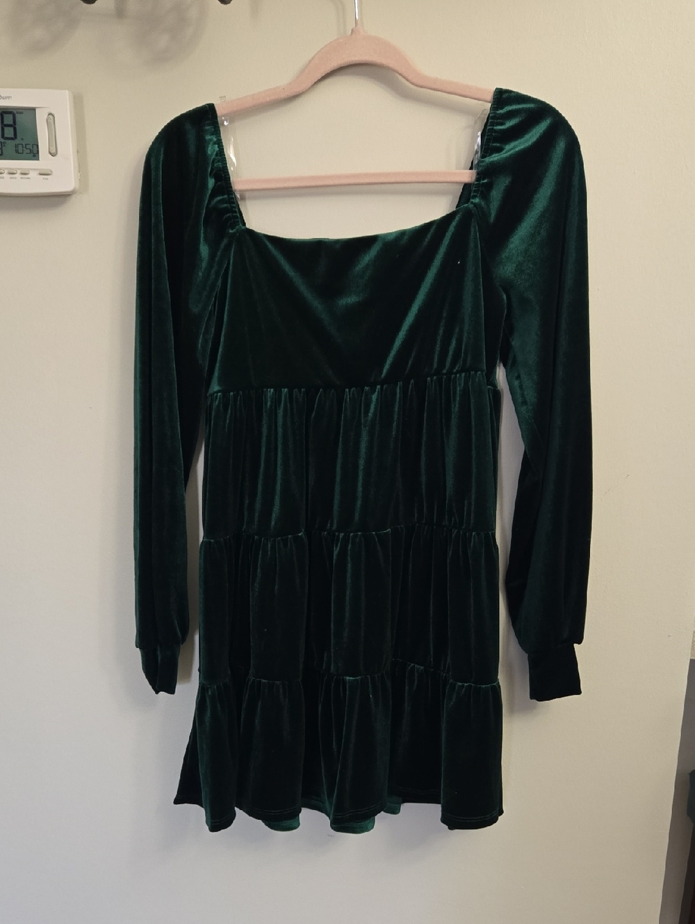 Altar'd State Emerald Green Velvet Dress